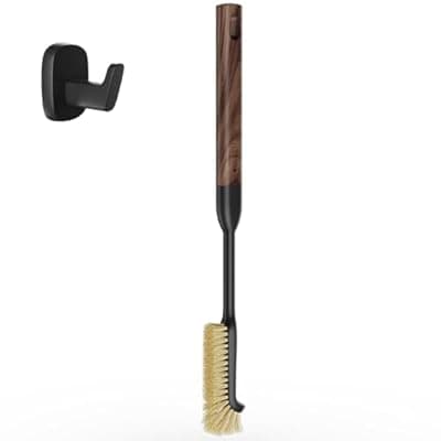 [Diveotree] Cleaning Brush, Diveotree Hard Bristle Brush for Deep Cleaning Grout, Sink, Cup, Teapot, Bottle, Blender, Multi-Purpose Brush wih Long Handle for Kitchen (Black)