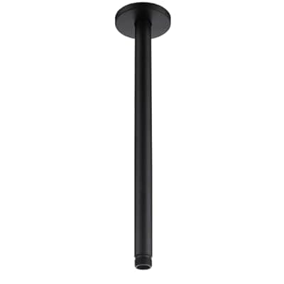 [Aqua Access] 16 Inch Ceiling Mounted Shower Arm with Large Flange, Matte Black, Made of 304 Stainless Steel, Straight Shower Arm for Morden Bathroom