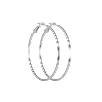 [LucaSng] Hoop Earring Sterling Silver 40mm Plated Gold/Silver Trendy Earrings for Women 2024 Lightweight Hypoallergenic Earrings