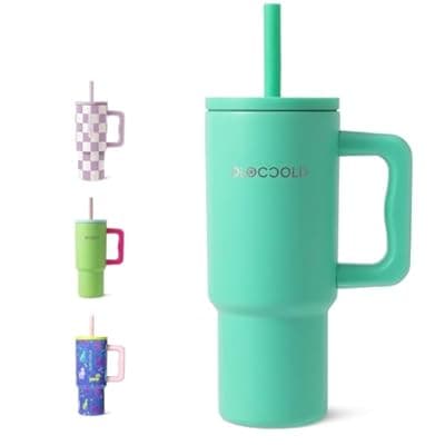 [DLOCCOLD] DLOCCOLD Kids 24 oz Tumbler with Handle and Silicone Straw Lid, Leakproof Insulated Tumbler with Spill Resistant Lid, Reusable Stainless Steel Tumbler Mug for Kid Boy Girl, Cupholder Friendly BPA Free