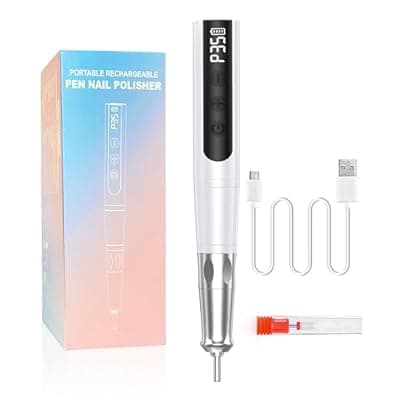 Cordless Nail Drill with Coreless Motor,50dB Low Noise Lumcrissy Portable Electric Nail Drill Machine, Arcylic Nail Tools with Bits Sanding Bands for Acrylic Nails Professional Nail Filer (Coreless )