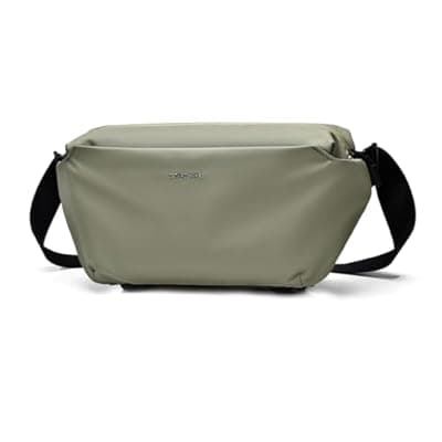 [Seektop] Seektop 6L Waterproof Sling Bag for Men, Expandable Crossbody Backpack with Magnetic Buckle & Luggage Strap, Lightweight for Travel, Gym, Work