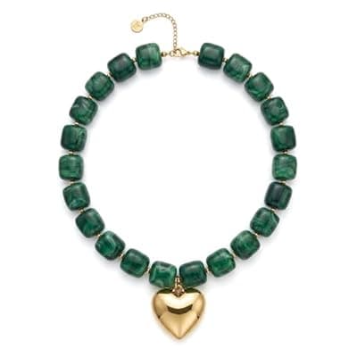 [ZOLZO] ZOLZO Chunky Heart Necklaces, Colorful Resin Necklace, Heart Statement Necklace Trendy, Summer Vacation for Women, Birthday, Mothers Day