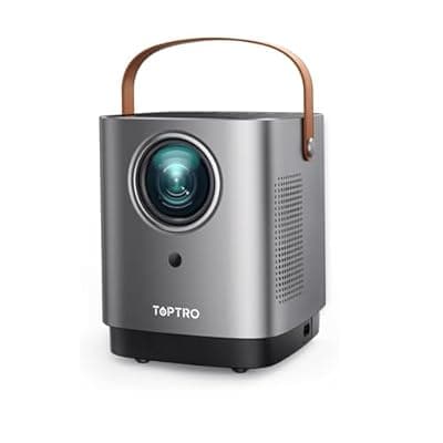 [TOPTRO] Mini-Portable-Projector, [Unique Handle Design] Mini Projector with WiFi and Bluetooth, 1080P Smart Portable Projector with Touch Screen, TOPTRO Outdoor-Movie-Proyector for Phone/TV Stick/PS5/Laptop
