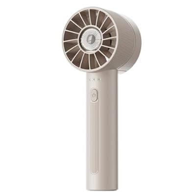 [Coolwill] Coolwill Portable Mini Handheld Turbo Fan, 4 Speed High Velocity Personal Cooling Device [Max 16H], Rechargeable Purse Travel Essential for Vacation/Beach/Trip - Beige