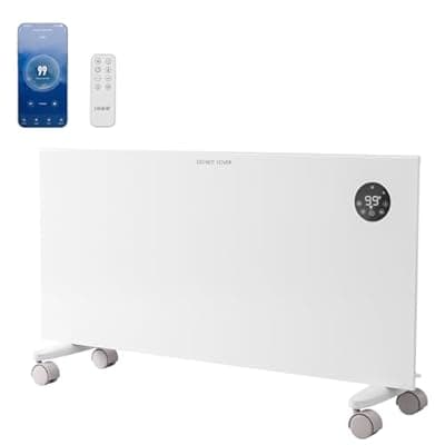 [pasapair] Pasapair Convection Panel Space Heater Indoor Use, 1500W Electric Heater with Wifi App Control, Smart Mica Infrared Heater with Programmable Thermostat, Wall Mount or Standing, Quiet & Eco Mode