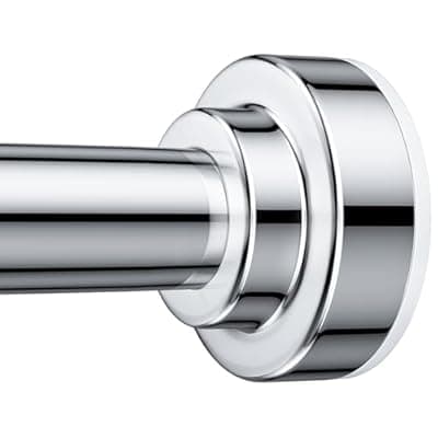 [TEECK] TEECK Shower Curtain Rod, 32-80 inch Adjustable Spring Tension Curtain Rod, Never Rust Anti-Slip Shower Curtain Rod for Bathroom, No Drilling, Never Collapse, Easy to Use, Silver