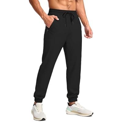 [TOIUUI] TOIUUI Mens Joggers Hiking Pants Lightweight UPF 50 Water Resistant Quick Dry Athletic Zipper Pocket Travel Workout Running