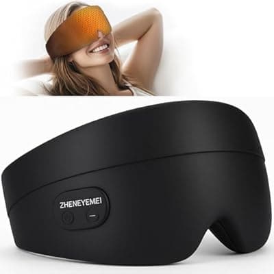 [ZHENYEMEI] Heated Eye Masks for Dry Eyes, Cordless Silk Mask, 3 Heat Levels Electric Heating Pad for Eye Strain Relief & Fatigue,Ideal Eye Mask for Men Women,Sleep,Travel