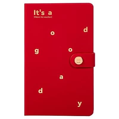 [FLYING EAGLE] FLYING EAGLE Aesthetic Diary for Girls Women Cute Hardcover Teen Journals Waterproof Daily Diary for Writing with Bookmark, Metal Snap, 100GSM Thick Paper 3 Mixed Pages Grid+To Do List+Blank, Red