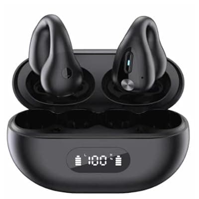 [REVGOZU] REVGOZU Wireless Bone Conduction Headphones, Open-Ear Design, Bluetooth 5.0, Sports Headset (Black)