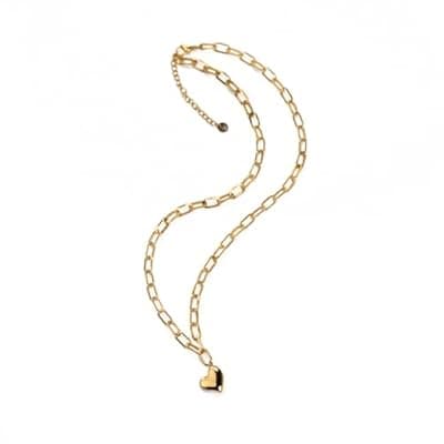 [BESTOW] BESTOW Gold Necklace for Women - Signature Heart Necklace Jewelry; Gold Pendant Necklace, Best Friend Necklace, Dainty Gold necklace for Women; Chunky Necklace for Women with Cute Charms