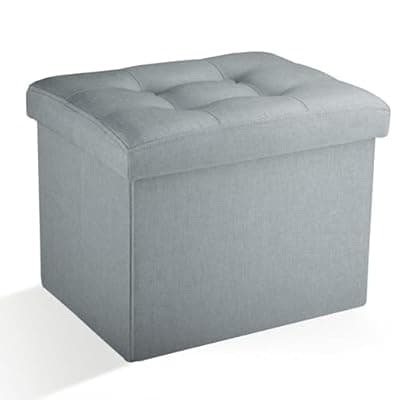 [Docvania] Docvania Ottoman Storage Ottoman Foot Rest Stool Foldable Bench with Storage Student Dormitory Bedroom and Entryway 17 X 13 X 13