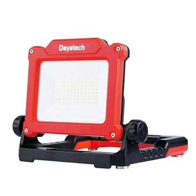 [DAYATECH] DAYATECH 20W 3000LM Cordless LED Work Light, Compatible with Dewalt, Milwaukee and Makita 18-21 V Battery, Foldable Magnetic Base, Brightness Dimmable (Light Only/Charger Not Included)