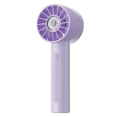 [Coolwill] Coolwill Portable Mini Handheld Turbo Fan, 4 Speed High Velocity Personal Cooling Device [Max 16H], Rechargeable Purse Travel Essential for Vacation/Beach/Trip - Purple