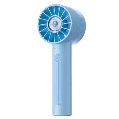 [Coolwill] Portable Mini Handheld Turbo 4 Speed High Velocity Personal Fan, Max 16H Cooling Time, Rechargeable Purse Fan, Travel Essentials Must Haves for Vacation/Beach/Trip, Light Blue