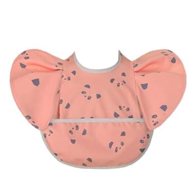 [DOSMINE] Baby Bibs for Eating Baby Feeding Bibs with Large Food Catcher Waterproof Wipeable Mess Proof Adjustable Fit for 0-5 Years