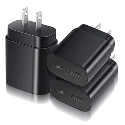 [Jv-Jave] Super Fast Charger, 25W Dual Port Samsung USB C Wall Charger Fast Charging Block for Samsung Galaxy S22/S22 Ultra/S22+/S21/S21 Ultra/S21+/S20/S20 Ultra/Note 10 Plus//Note 20 Ultra/Z Fold 3