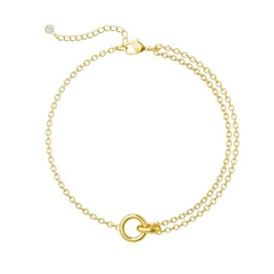 MOODEAR Mothers Day Gifts for Mom Wife Daughter Dainty Gold Charm Bracelets for Women Trendy Non Tarnish 14k Gold Plated/Silver Charms Bracelet Adjustable Chain Waterproof Jewelry Graduation Gift for 