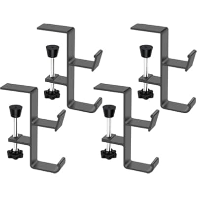 [LSLCQW] 4 Pack Stocking Holders for Mantle for Christmas Decorations,2 in 1 Mantle Garland Holder for Hanging Christmas Stockings,No Drilling Required & Adjustable Garland Hanger, Metal(Black) (4 Black)