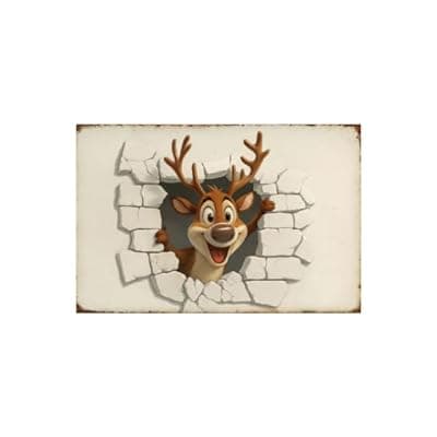 [Carastora] Carastora Christmas Reindeer Holiday Doormat, Anti-Fatigue Mat, Durable and Non-Slip for Indoor and Outdoor Use, Home Decor, Housewarming Gift, Size: 20 x 31 inches