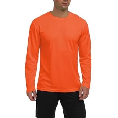 [AGVNG] Men's Long Sleeve Sun Shirt Lightweight Workout UV Protection Quick Dry Hiking Tee Shirts Cycling Fishing Athletic Tops