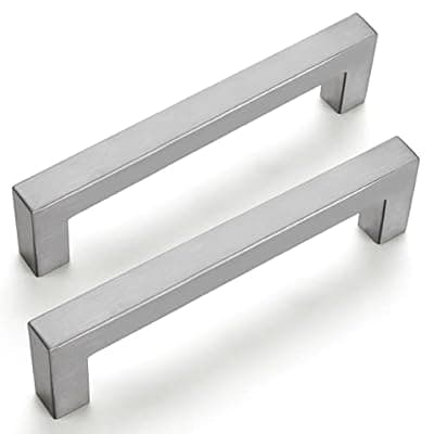 [OYX] OYX 10-Pack Cabinet Handles Brushed Nickel, 5 inch Hole Center Stainless Steel Drawer Pulls for Kitchen Bathroom Cupboard, Modern Cabinet Hardware for Doors and Dresser