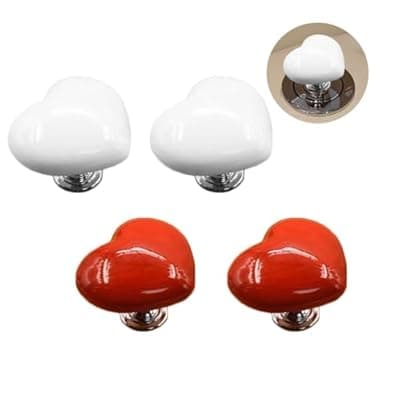 [Oniapro] 4 Pack Toilet Push Button Aid Replacement Sticker for Long Nails Protection, Heart-Shaped Button Extension Press Flush Knobs Sticker, Push Toilet Button Easily