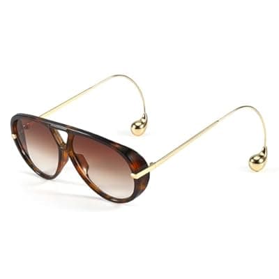 [SODQW] SODQW Oversized Aviator Sunglasses for Women With Earrings Trendy Large Big XL Size 2026 Designer Ladies Shades