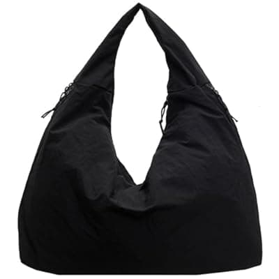 [Liziblloy] Liziblloy Large Hobo Shoulder Bag for Women Nylon Slouchy Bag Fashion Casual Draped Tote Bag