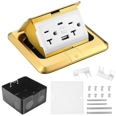 [Dytiuoro] Floor Outlet 20A Pop up Outlet with 25W USB C & USB A, Floor Outlet with 2 AC Outlets Compatible with High-Power Appliances,Update The Soft Pop Make It More Stable and Smooth