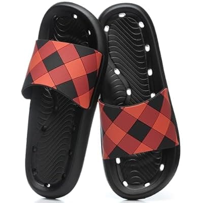 [GOEWY] GOEWY Mens Shower Shoes Quick Drying Non-Slip Slippers with Drain Holes Lightweight Sandals Essentials for Home College Dorm Travel Pool Beach Gym