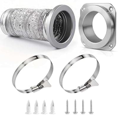 [Coufonk] Coufonk Magnetic Dryer Vent Connector Kit for Tight Spaces, Recessed Wall Air Coupling Duct Exhaust Hose, 4 Inch Flexible Quick Pipe Connection Replacement with Indoor Cleaning Box Attachment