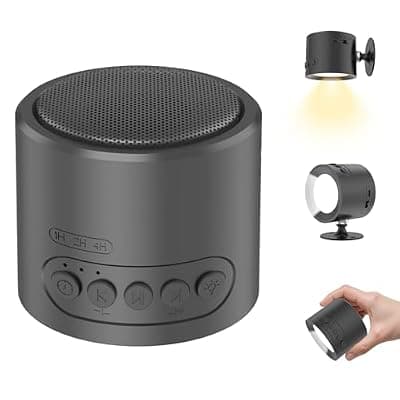 [VanSmaGo] 2 in 1 White Noise Sound Machine & LED Wall Sconce with 30 Soothing Sounds Sleeping Timer Motion Sensor Dimmable Night Light 360° Rotate 2200mAh Rechargeable Battery Operated for Bedroom Nursery