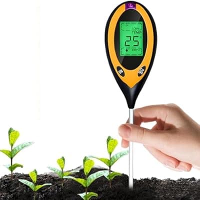 [YRHWS] YRHWS Soil Tester, Soil pH Meter 4-in-1 Soil Test Meter for Temperature/pH/Light/Humidity, Soil Moisture Meter for Potting Soil, Garden, Farm, Lawn, Vegetable Garden