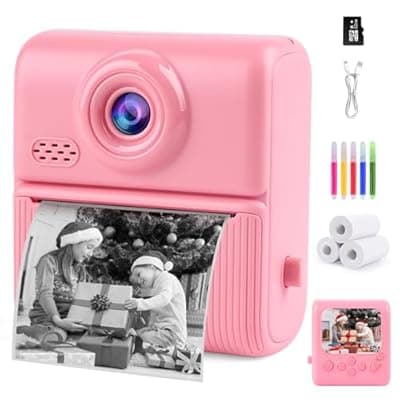 [Nisumkey] Kids Instant Print Camera,1080P Digital Camera for Kids with 32GB Card, for Grandkids,4 6 7 8 9 10 Year Old Girls Boys Birthday Gifts, Instant Print Toys for Girls 6-8 8-10