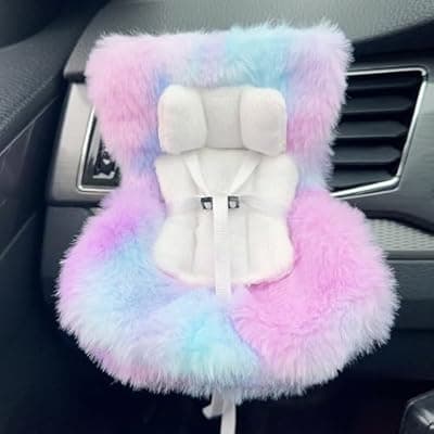 [SwiftServ] SwiftServ Doll Car Seat for 3–8 inch Figures, Fits Character Plushes, Blind Box Dolls & Vinyl Collectibles, Includes Air Vent Clip & Desktop Stand, Cute Car Ornament for Collectors
