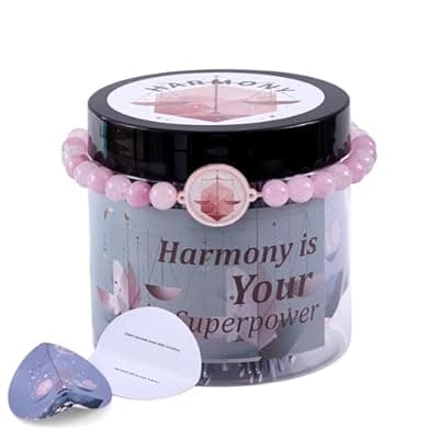 [FiitCASE] FiitCASE Libra Affirmation Jar with 60 Cards Elegant NFC Bracelet Taps to Harmonious Website Aesthetic Gift for Relationships Teens Gifts for Teenage Girl Thoughtful Gift