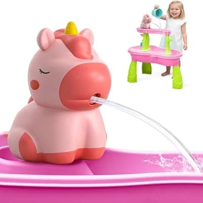 [weirtoya] weirtoya Water Table Pump for Toddlers, Unicorn Toys Battery Powered Pump for Water Table Cordless Work Splash Toys Kids Toddler Summer Outddor Toys