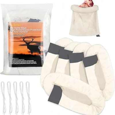 [JXRYFFF] JXRYFFF Elk Game Bags Hunting Meat Bags 5 Pack | Field Dressing Quarter Meat Bags for Elk, Deer, Moose & Antelope | Includes Bonus Elk Part Bag | Essential Hunting Gear & Accessories