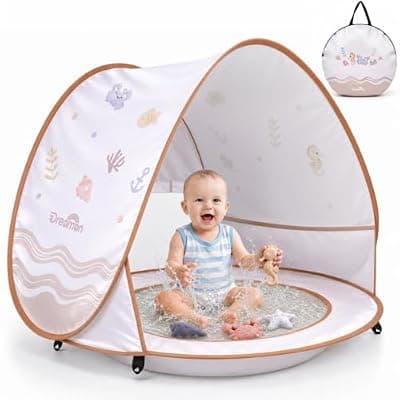 [Dreamon] Baby Beach Tent with Pool – Dreamon Pop Up Shelter UV Protection for Infant, Foldable Kids Play Tent with Beach Toys Set and Carry Bag, Summer Outdoor Use Portable Baby Beach Essentials
