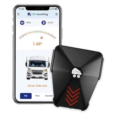 [HUNKING] HUNKING Wireless RV Leveling System, Campers Bluetooth RV Leveler, RV Level Accessories Must Haves, Easier to Level RV Travel Trailers with Phone App