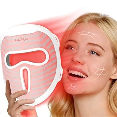 [Facego] Facego Red Light Mask for Face, 7+1 Colors Red Light Face Mask, Ergonomic Design Cordless Red-Light Facial Mask Rechargeable Skin Care Device for Home & Travel