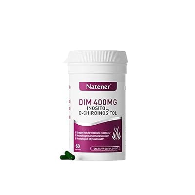[Natener] Natener 9-in-1 400mg DIM Supplement with 400mg Inositol, 10 mg D-chiroinositol, 200mg Folic Acid - Estrogen Balance for Women*, Hormone & Metabolism Support*, Ovarian Health Support*