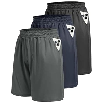 [LalaHooK] LalaHooK 3 Pack Athletic Gym Mens Shorts - Casual Black Quick Dry Basketball Shorts with Pockets for Workout Running