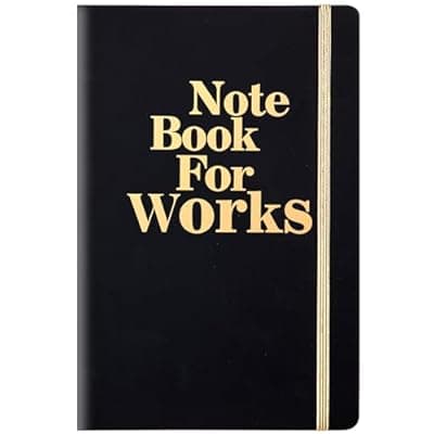 [MINICAGIE] MINICAGIE Lined Journal Notebook for Men and Women, 256 Pages Black Journals for Writing, Hardcover A5 Journaling Notebooks Daily Work Travel Office Journal(5.7'' X 8.5'' Black Gold)