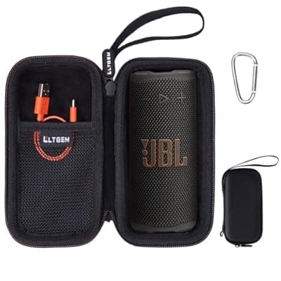 [L LTGEM] LTGEM Case Compatible with JBL Grip Compact Bluetooth Speaker, Hard Travel Carrying Storage Bag - Black(Case Only)