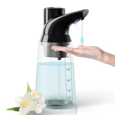 [summon the elves] Summon The Elves Automatic Liquid Soap Dispenser, 4-Level Adjustable Touchless Modern Black Soap Dispenser,Battery Operated Smart Hand Sanitizer Dispenser for Bathroom (23.7oz/700ml)