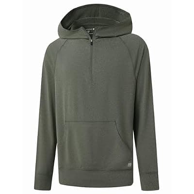 [M MAELREG] M MAELREG Hoodies For Men Long Sleeve Kangaroo Pocket Lightweight Heather Golf Quarter Zip Mens Sweatshirts Hoodies Pullover