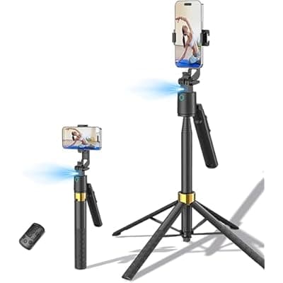 [SYHsdzg] 70" Tripod for Phone, Portable All in One Extendable Cell Phone Tripod Stand, Tall Travel Tripods for Recording Video Selfies Photo, with Wireless Remote Control for iPhone、Samsung、Android